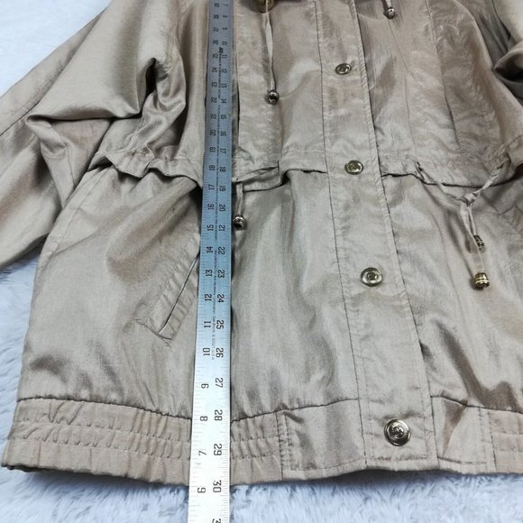 Outbrook Womens Jacket Windbreaker Gold Lightweight Snap Front Collared Plus 1X - Picture 3 of 13